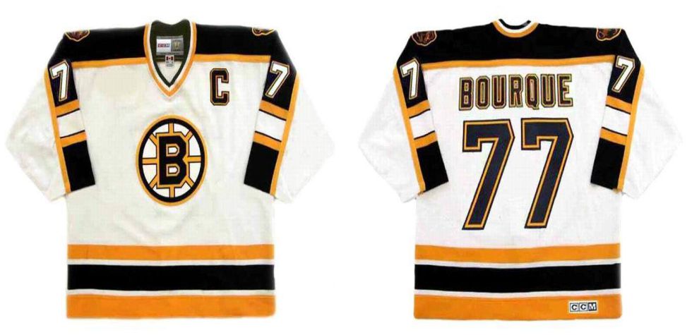 2019 Men Boston Bruins #77 Bourque White CCM NHL jerseys
